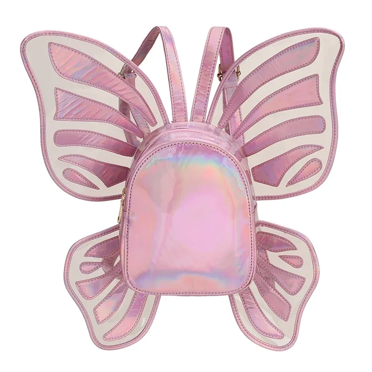 sac à dos laser papillon amusant pour femme, ailes d'ange, sac de jour lancé, mini sac de voyage, sac étudiant casting, mode 2021