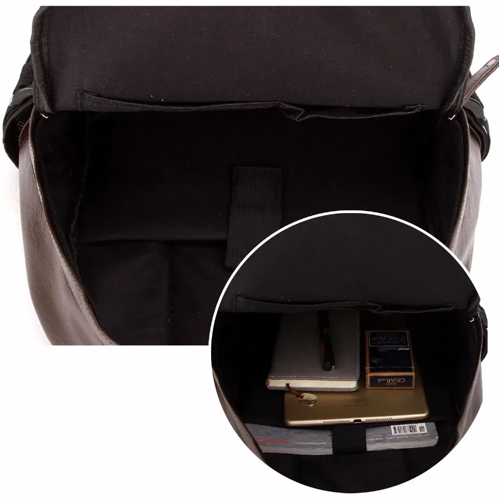 sac à dos d'école en cuir pour hommes, célèbre marque, style preppy, design simple, sacs de jour décontractés