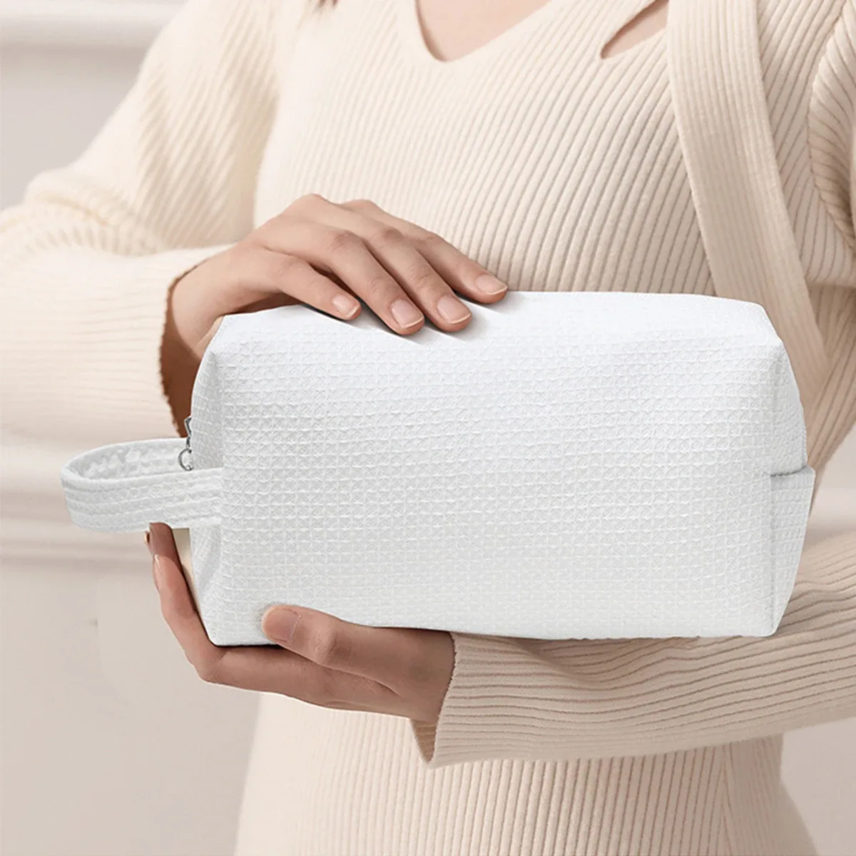 sac de maquillage en coton de grande capacité, sacs de rangement portables de voyage, sacs de maquillage de haute beauté