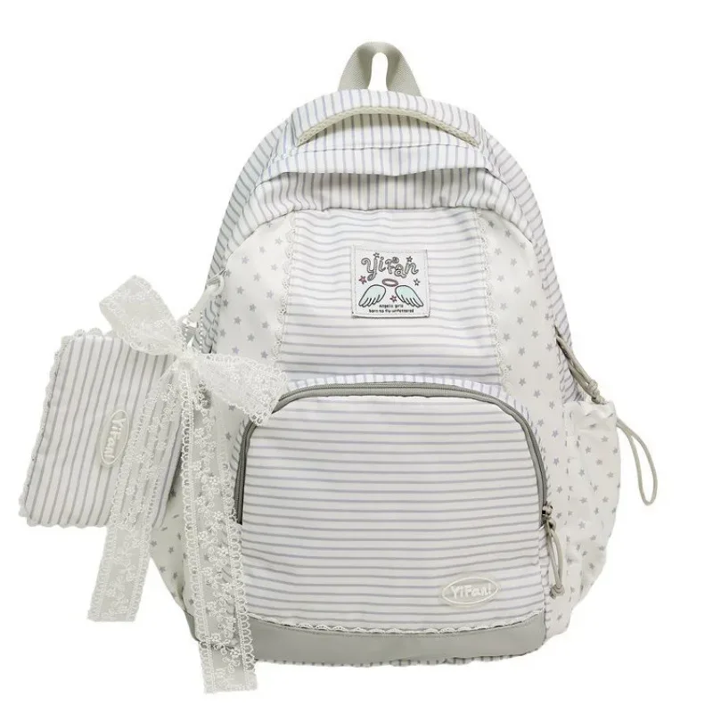 sac à dos d'étudiant stripe star, grande capacité, sacs à dos tendance, portables et légers, mochilas mujer, bolsas feminina