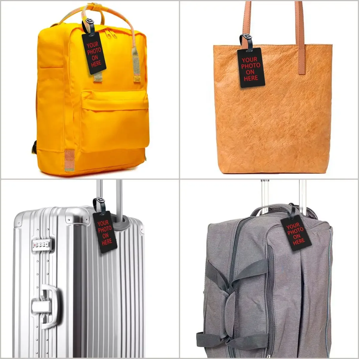 étiquettes de bagages personnalisées avec logo diy pour animaux de compagnie, étiquettes de bagages à impression photo personnalisée tendance, étiquettes d'identification avec couverture de confidentialité