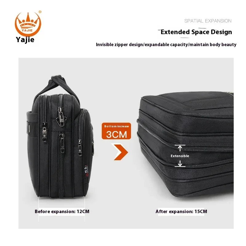 porte-documents en toile imperméable pour hommes d'affaires, grande capacité, sac pour ordinateur portable de 15.6 pouces, sac de travail, sacs d'affaires, sac de bureau officiel