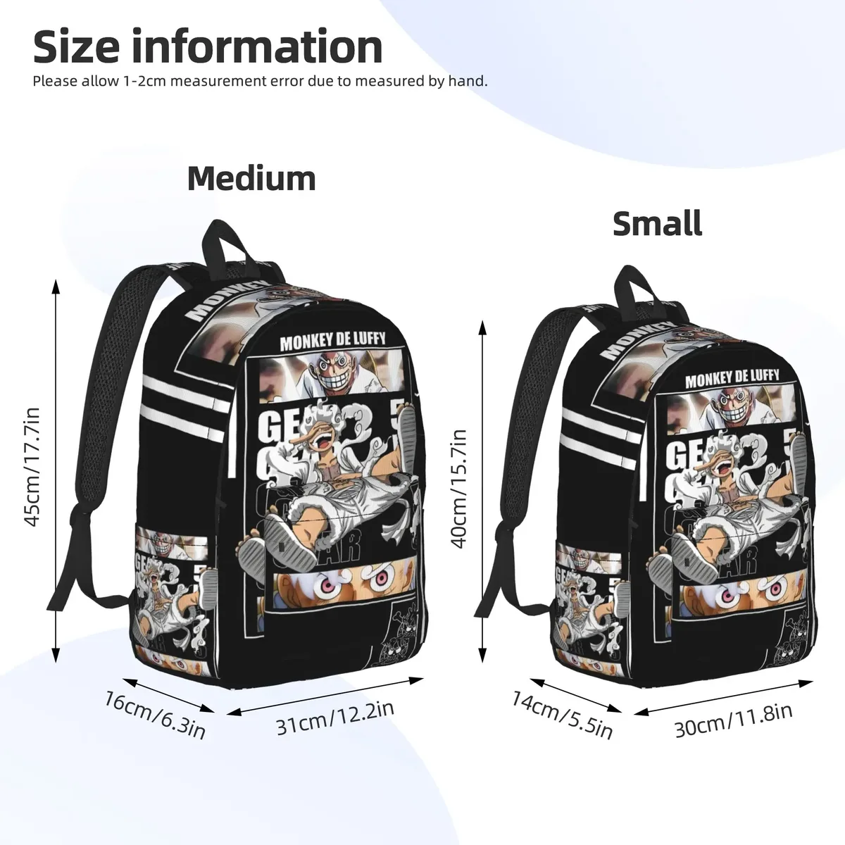 sac à dos luffy one piece anime tendance, décontracté pour le travail, avec fermeture éclair