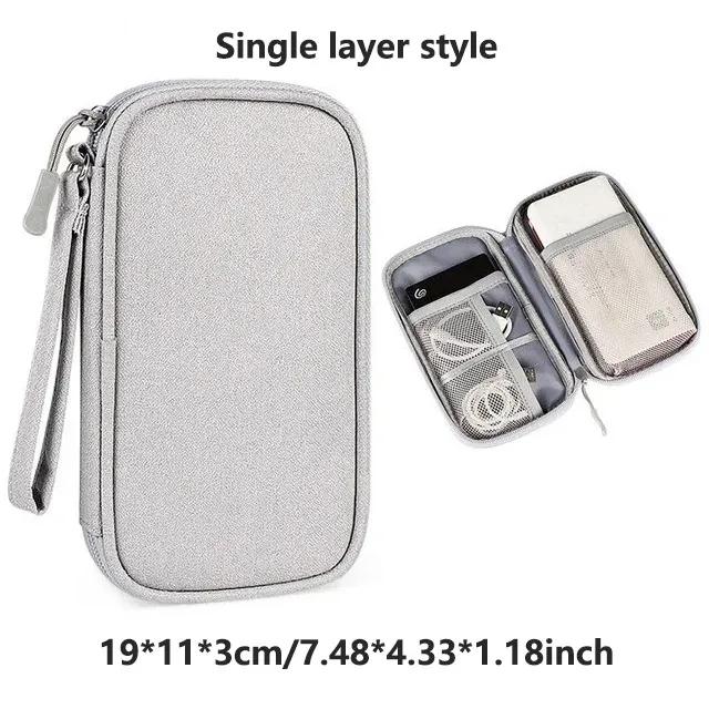 sac de rangement numérique portable multicolore pour voyage - pochette organisatrice de câbles électroniques pour chargeurs, câbles usb, batteries externes, écouteurs