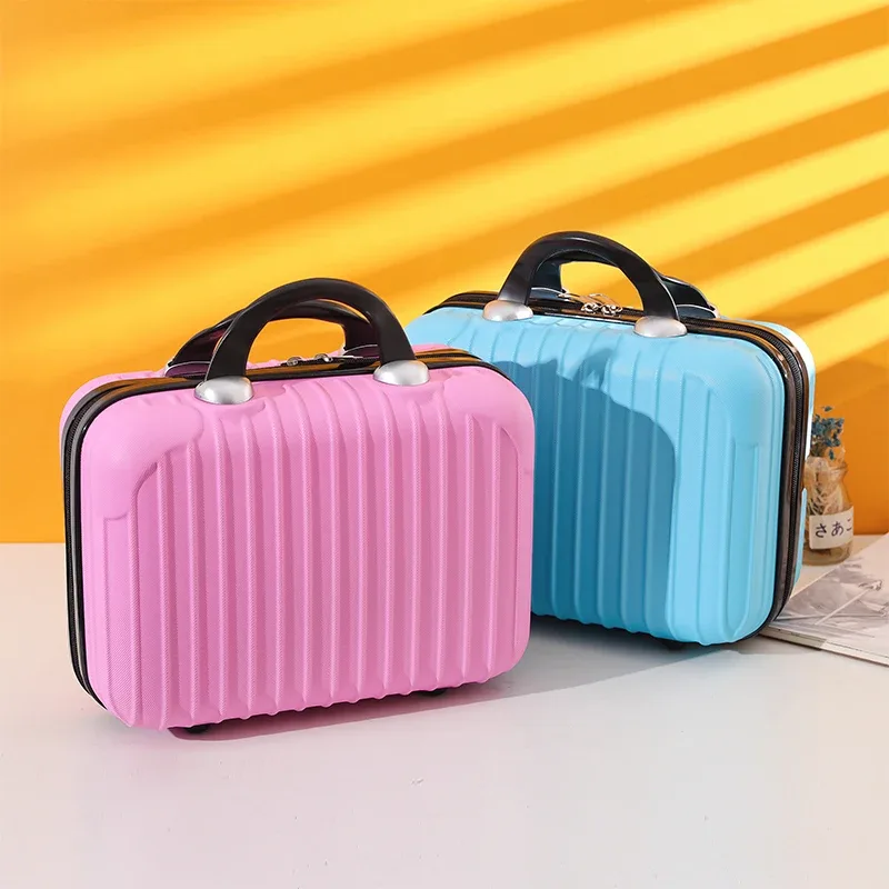 bagage à main portable de 14 pouces, sac à cosmétiques, organisateur de toilette, mini valise de voyage légère et étanche pour femmes, cosmétiques