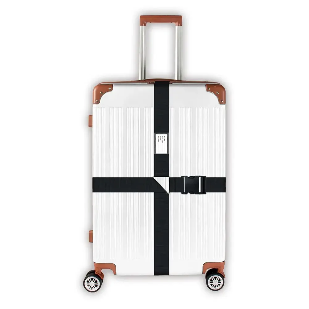 sangles de valise réglables avec étiquette nom, sangles de bagage, sangles de fixation pour valises, accessoires de voyage