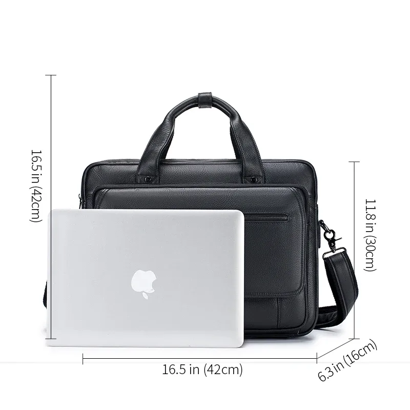 schlatum porte-documents en cuir véritable dur pour hommes 16 pouces bureau affaires ordinateur sac de luxe vintage sacs à main