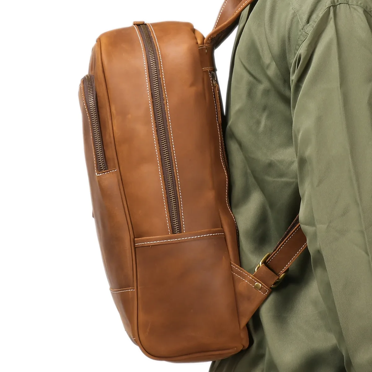 luokir vintage hommes crazy horse cuir sac à dos en cuir véritable voyage sac à dos grande capacité peau de vache pochette d'ordinateur sac d'école