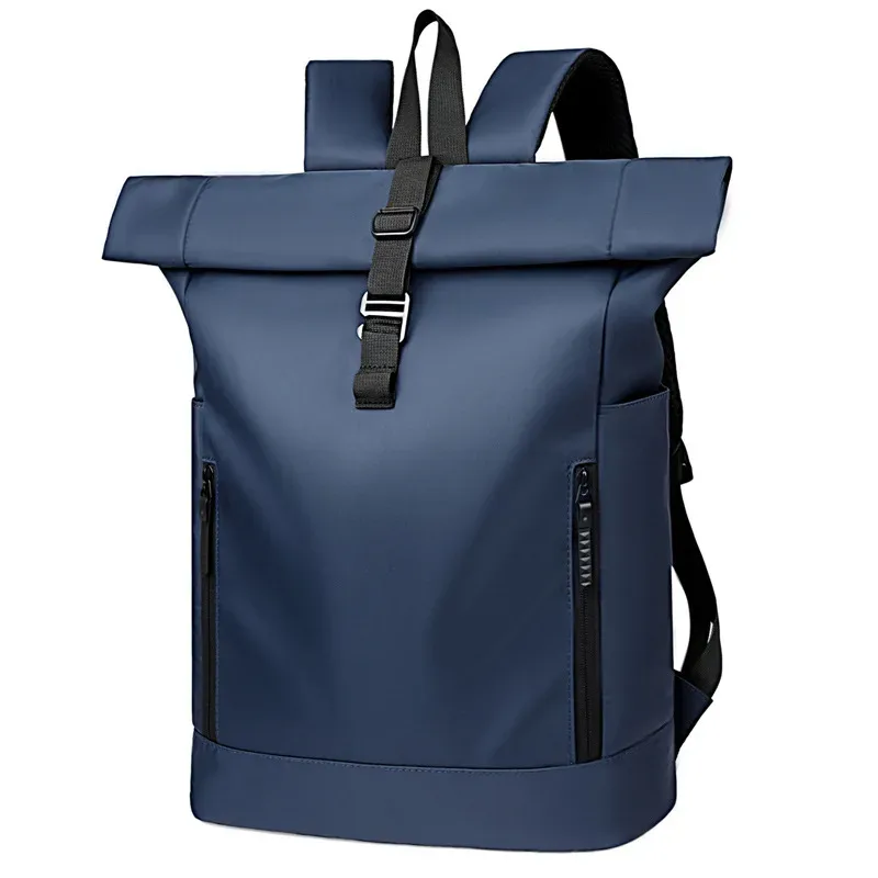sac à dos de voyage d'affaires unisexe grande capacité, design enroulable, sac en nylon décontracté urbain pour les voyages en plein air et les trajets quotidiens
