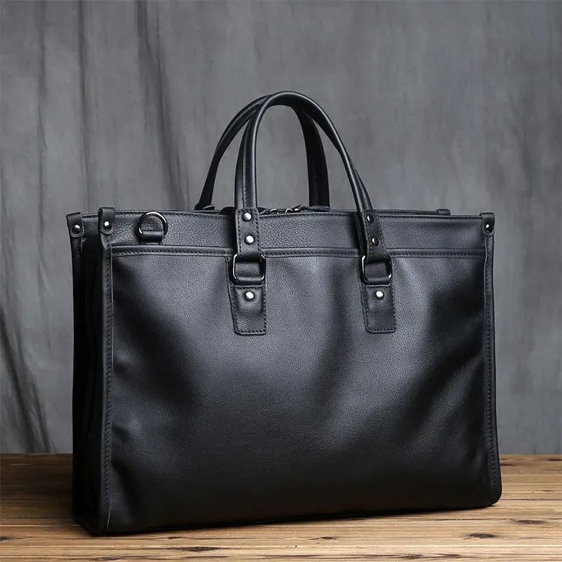 nzpj – mallette en cuir véritable pour hommes, sac à main en cuir de vachette naturelle, sac d'affaires décontracté, sac à bandoulière pour ordinateur portable 16 pouces