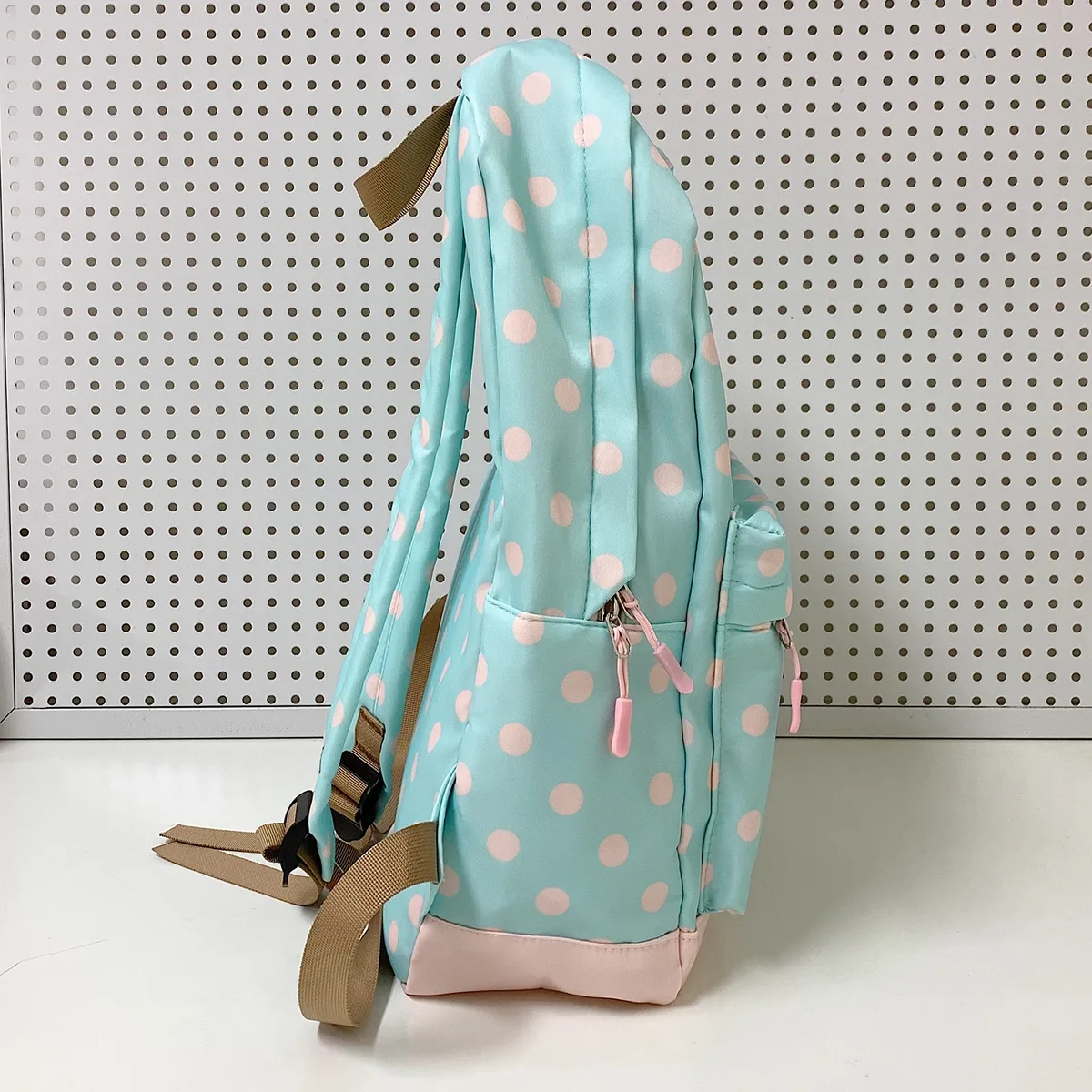 sac à dos mignon à pois en nylon pour femmes, plusieurs poches, sac à dos ludique pour livres, sac de voyage pour adolescentes, filles, collège, trajets quotidiens