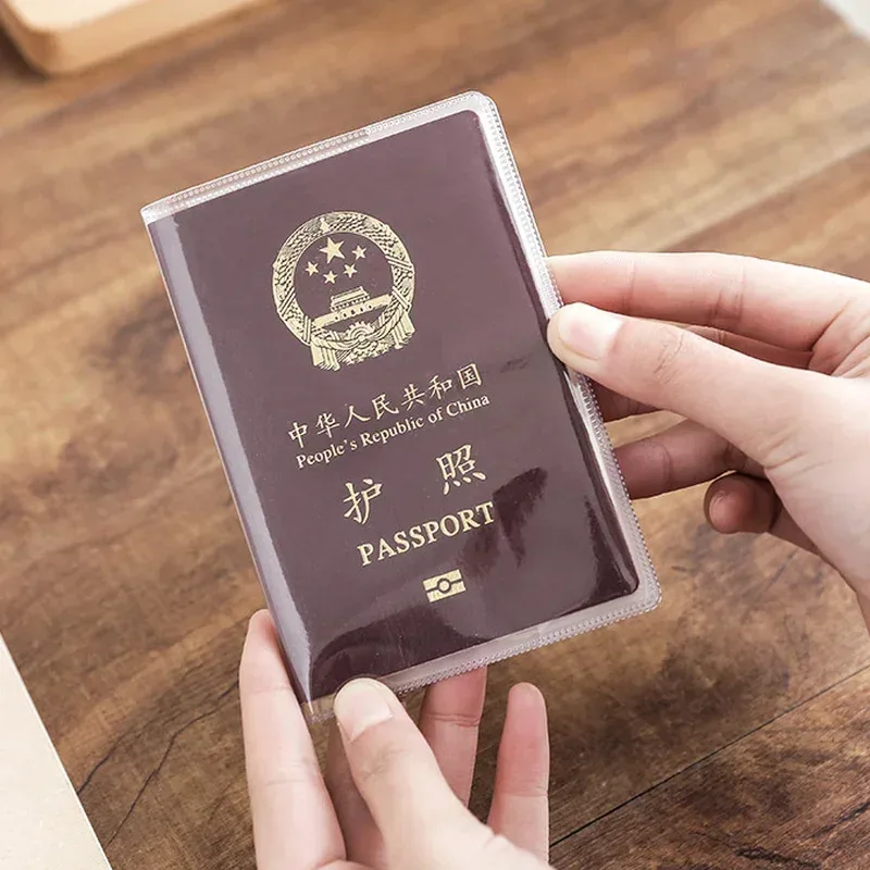 1-3pcs housse de protection pour passeport transparente givrée, étui pour documents imperméable en pvc