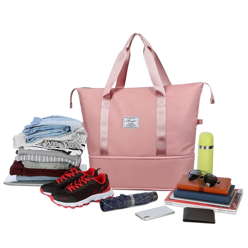 sac à main extensible de grande capacité pour femmes, sac de rangement pour bagages, sac de voyage de loisirs, sac à main étanche en nylon pour sport et fitness