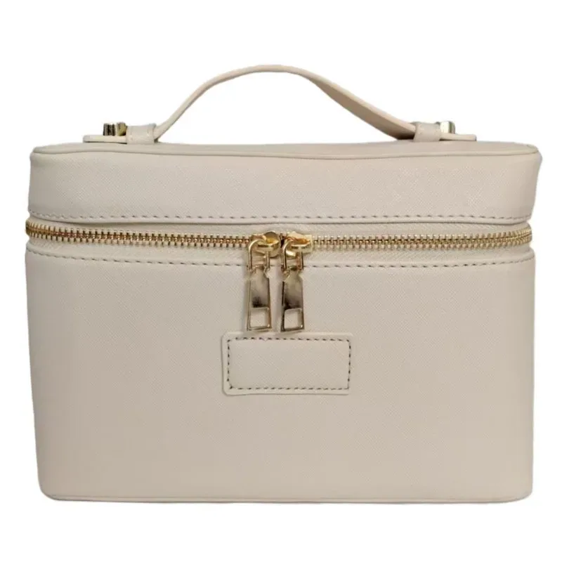 saffiano – trousse de toilette de voyage en croûte de cuir pour femmes, sac portable suspendu, boîte de rangement de maquillage, kit dopp, sac à cosmétiques pour femmes