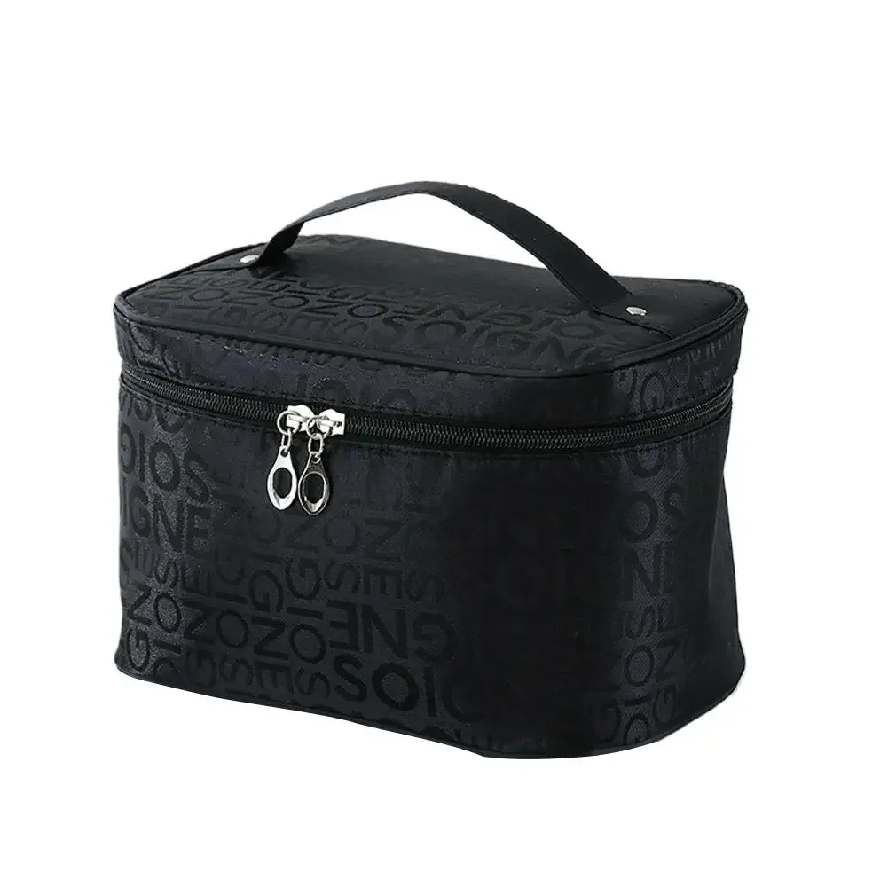 trousse de maquillage grande capacité à motif lettres, organiseur de cosmétiques portable, sac de toilette de voyage pour femme, idéal pour les voyages d'affaires et la salle de sport