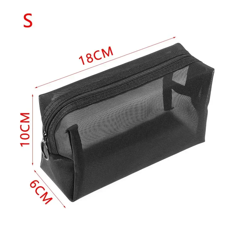 sac à cosmétiques pliable, sac de toilette transparent et lavable, sac de toilette respirant de grande capacité, sac de maquillage en maille avec fermeture éclair pour voyage