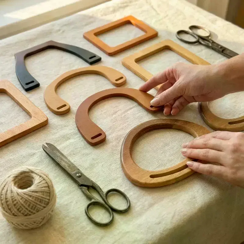 poignée de sac en bois, sangles carrées pour sacs, pièces de sac à main diy, poignée de remplacement classique pour sacs fourre-tout, accessoires pour sacs