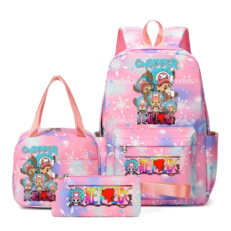 sacs à dos one piece pour femmes et hommes, sac d'école grande capacité, sac à dos imprimé, sac de voyage, sac à dos pour homme, mochila, lot de 3