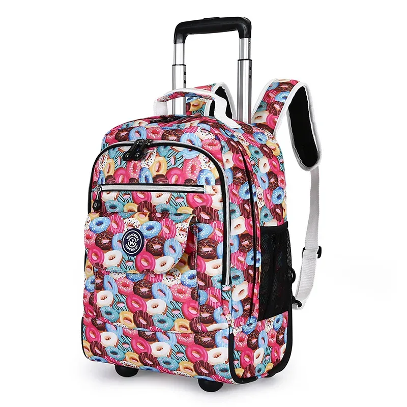 mode chariot bagages sac à dos avec roues voyage grande capacité chariot sacs bagages roulants ordinateur portable d'affaires sac d'école