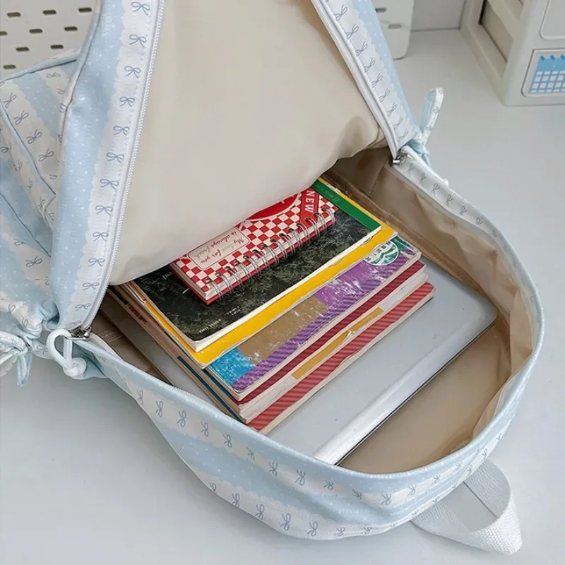 sac à dos à pois et rayures pour étudiants, mochila commuter, mochilas mujer, sacs à dos grande capacité, sac à dos en dentelle pour adolescentes, bolsas feminina