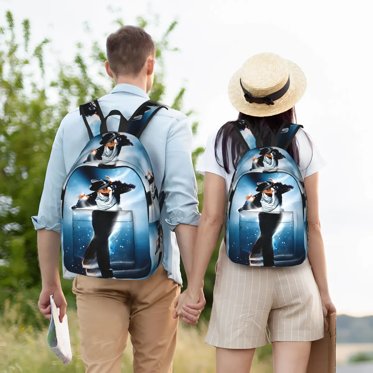 michael mj sac à dos unisexe en polyester, sacs de voyage durables et élégants, sacs à dos pour lycée