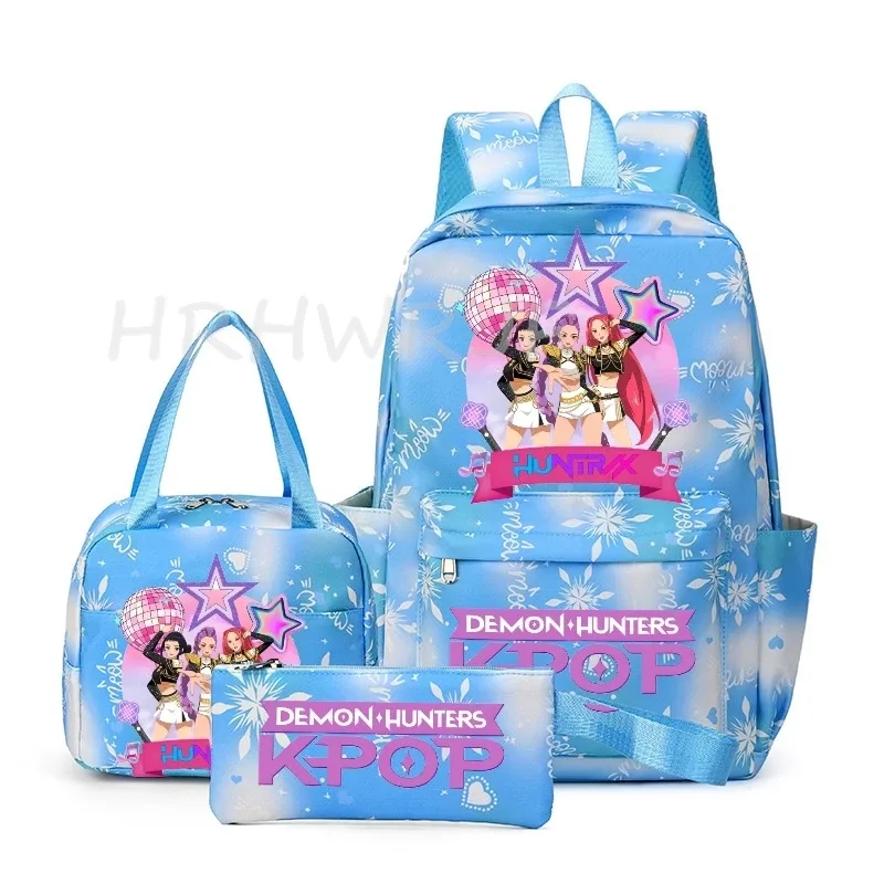 sac à dos kpop demon hunters, simple, grande capacité, pour le sport, les voyages, les étudiants, les ordinateurs portables, les sacs d'école, les loisirs, 3 pièces yk2