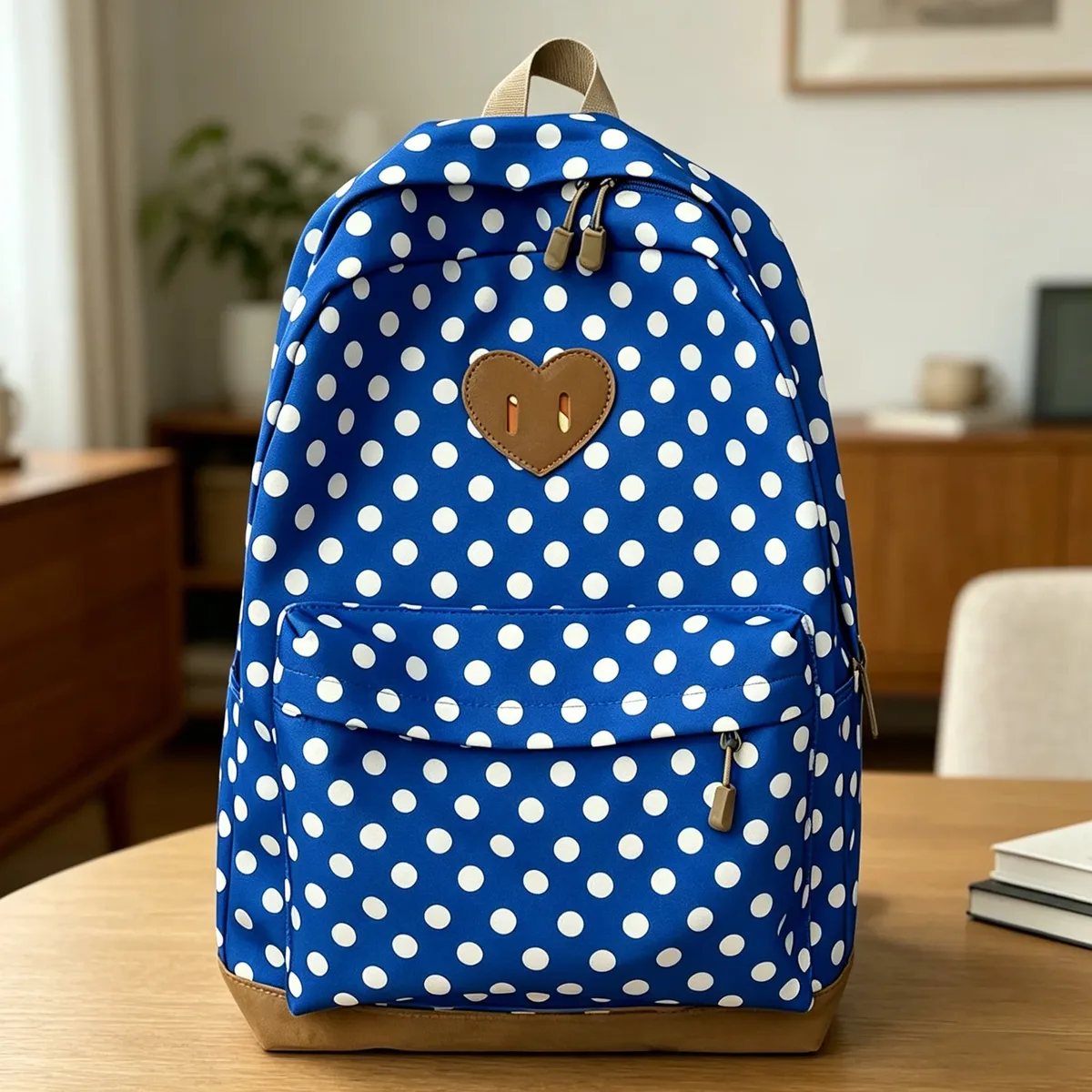 sacs d'école rétro portables pour femmes avec fermeture éclair, sac à dos esthétique à pois, sac à dos d'école rétro léger pour le travail et les voyages
