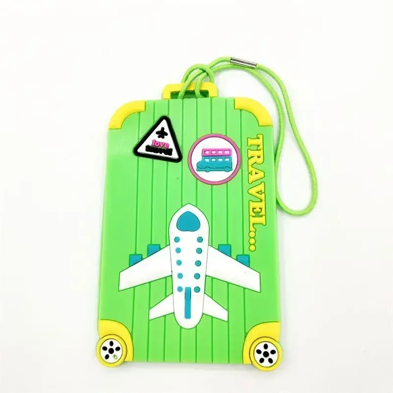 nouvelles étiquettes de bagages en pvc accessoires de voyage étiquettes de valise en silicone style de mode étiquette de voyage portable en silicone porte-adresse d'identification