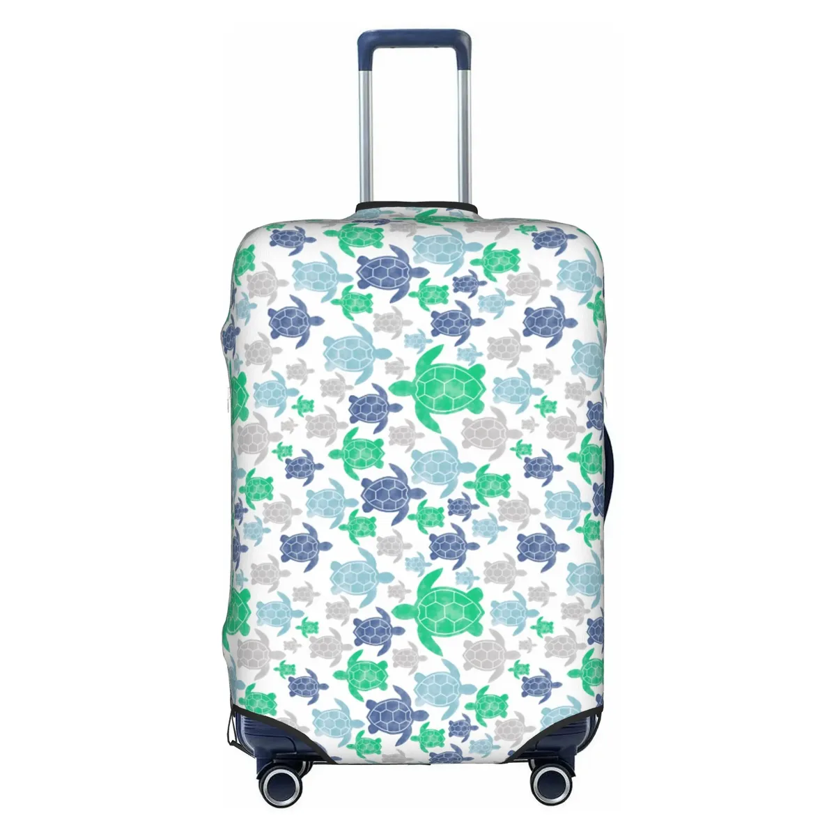 housse de protection pour valise, motif tortues marines sur fond bleu marine, mignonne, convient aux valises de 18 à 32 pouces