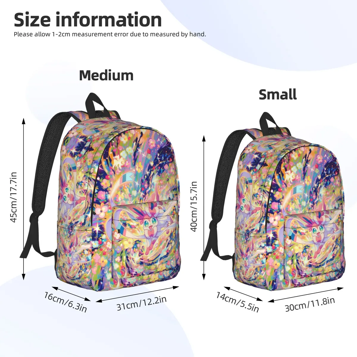 sac à dos pokemon tendance eeveelution mochilas kawaii, sac à dos d'extérieur de grande capacité