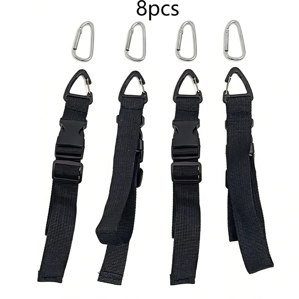 ensemble d'accessoires externes pour sacs, 8 pièces, comprenant 4 crochets et 4 sangles, pour vêtements de voyage, sangles pour chapeaux et accès rapide aux accessoires externes pour sacs à dos