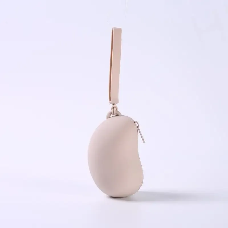 sac de rangement cosmétique en silicone bean, organisateur portable étanche pour écouteurs, câbles de données et porte-monnaie de voyage