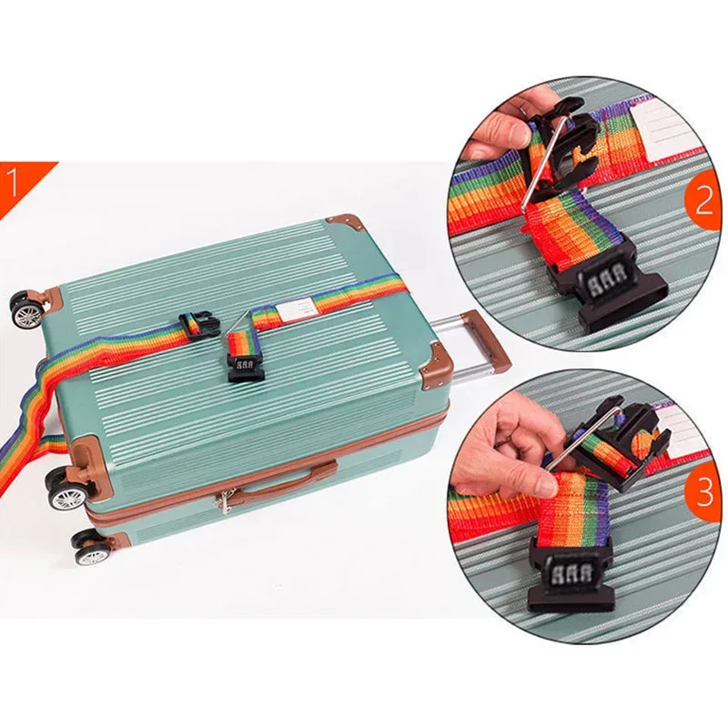 cipher lock sangles de bagage réglable valise de voyage boucle sangle ceinture de bagage accessoires de voyage valise emballage ceintures de sécurité