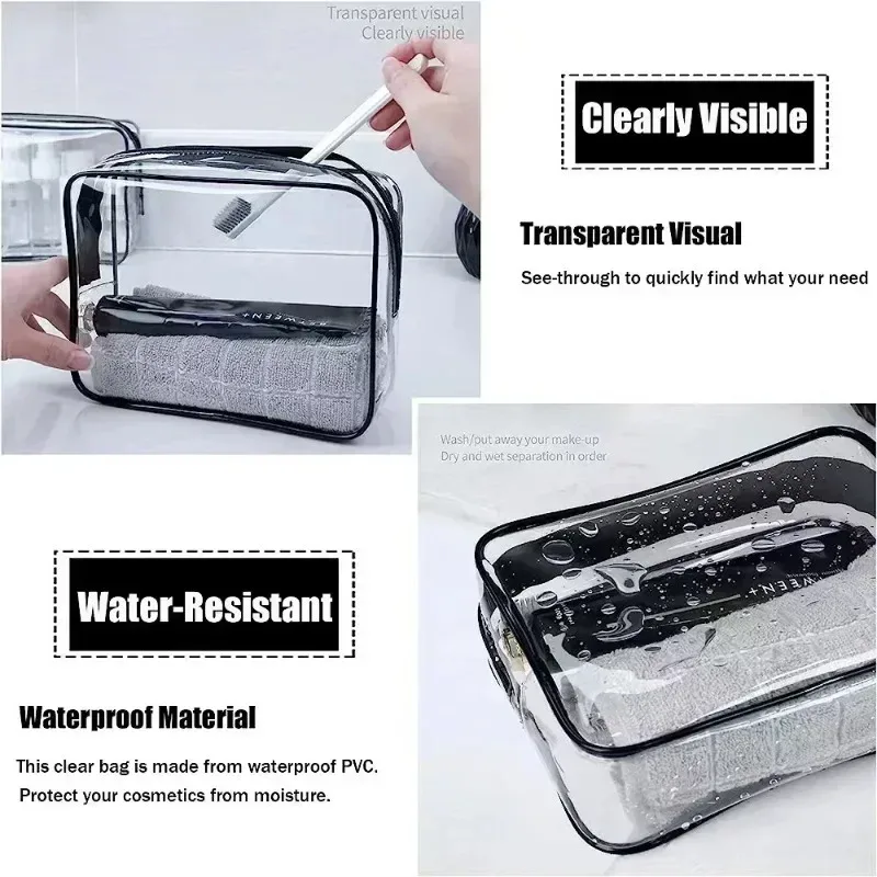 femmes transparent pvc voyage emballage organisateurs sac étuis pochette voyage brosse à dents serviette bagages cosmétique toilette sac de rangement