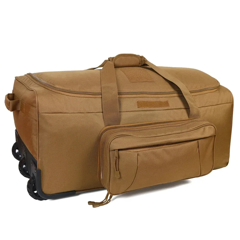 sac polochon tactique de grande capacité 124l, bagages roulants pour camping robuste, randonnée, valise de voyage