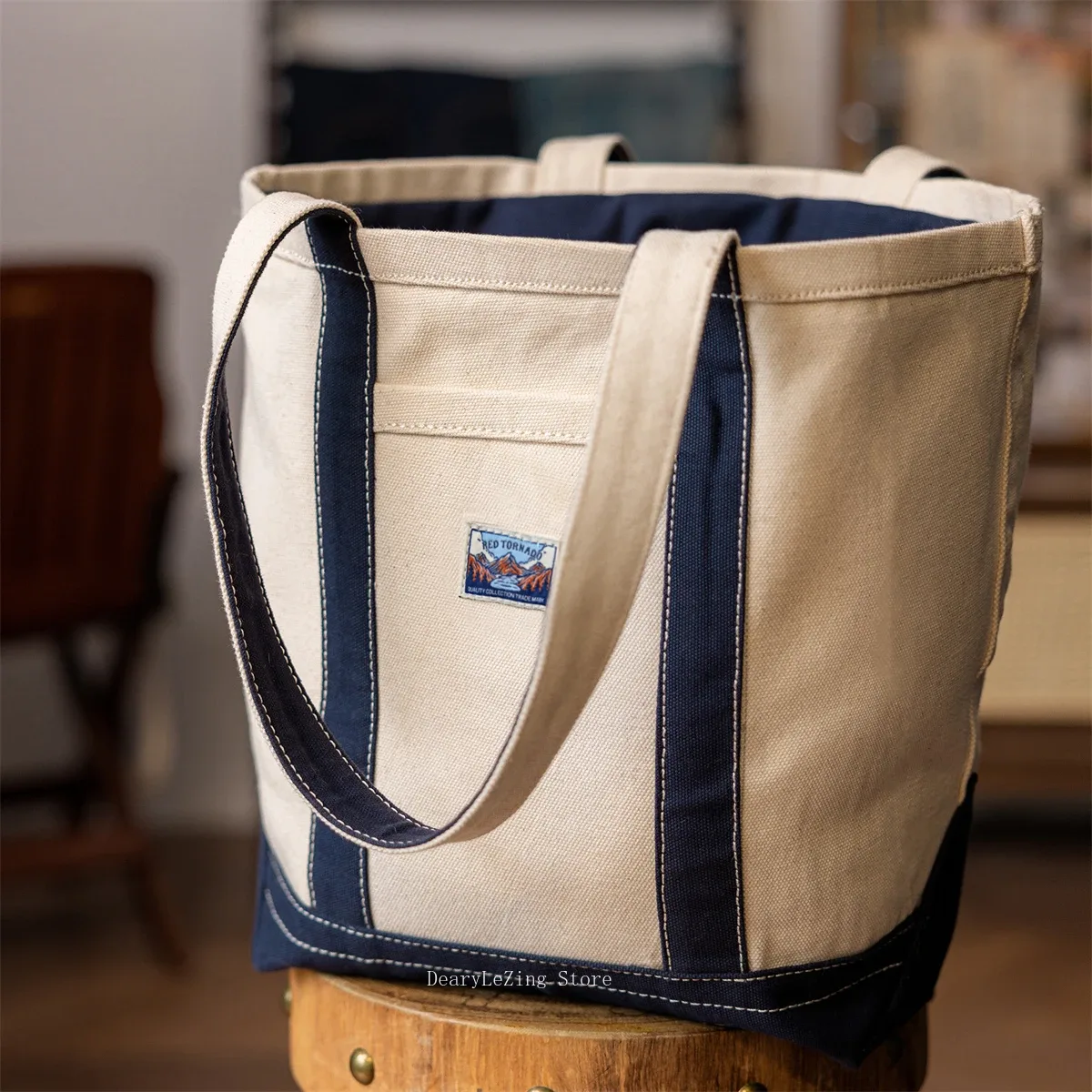 sac fourre-tout décontracté tornado rouge pour femmes et hommes, sac de shopping en toile de coton durable pour le travail, les déplacements, la plage et l'usage quotidien