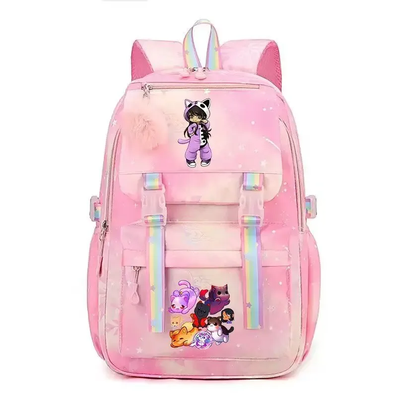 mochila aphmau sac à dos pour femmes et filles, sac d'école pour étudiants, sacs à dos de voyage de grande capacité, sac à dos pour ordinateur portable à la mode