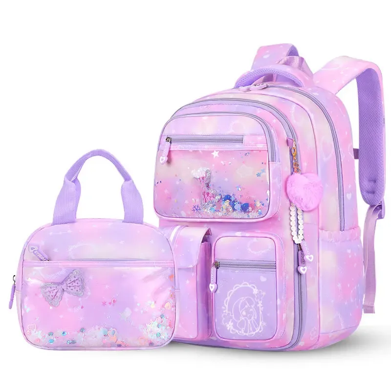 ensemble de 3 sacs à dos scolaires pour filles, mignons et élégants, grande capacité, protection de la colonne vertébrale, légers, sacs à dos pour enfants d'école primaire