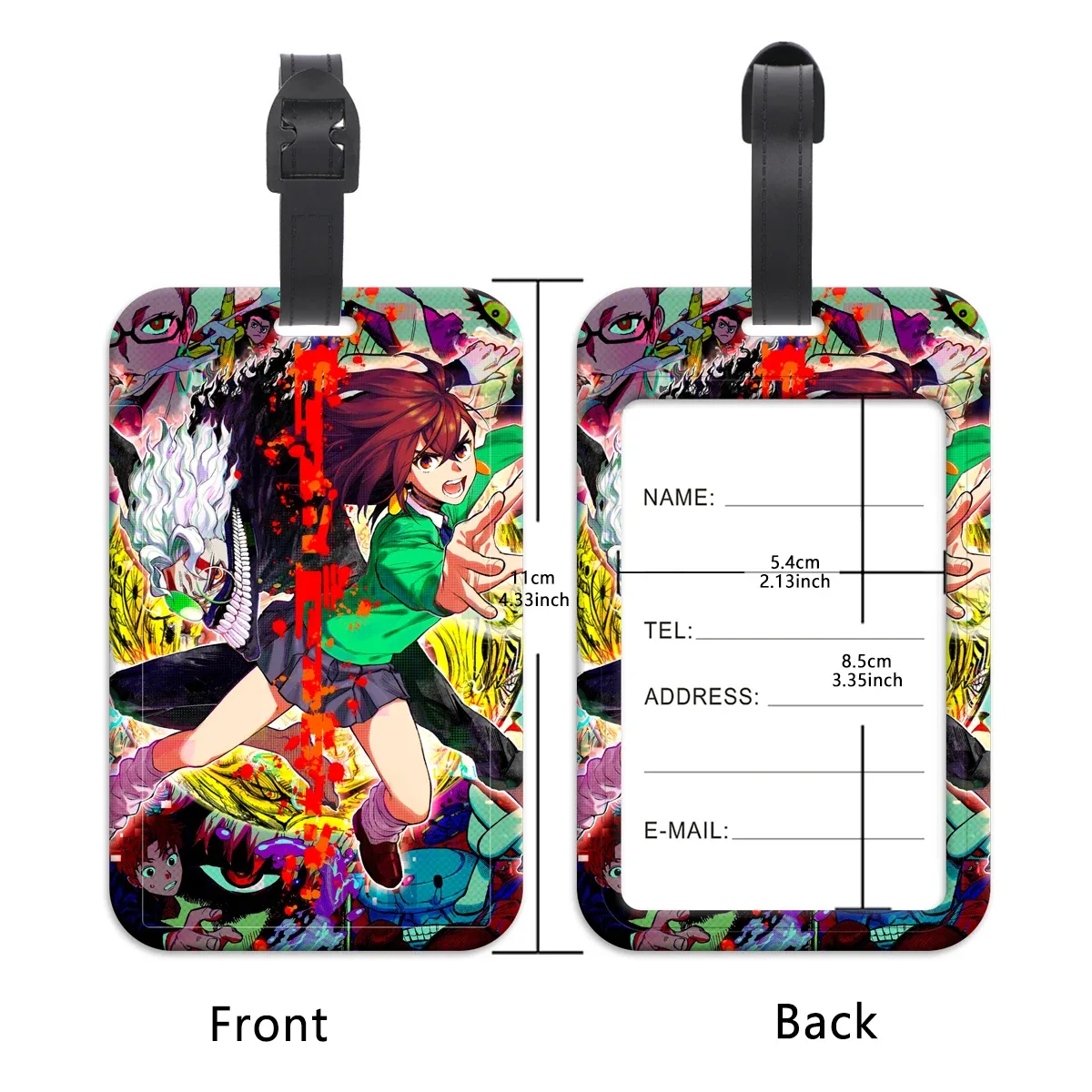 étiquettes de bagage anime japonais, identification de valise, porte-nom, étiquette de bagage, embarque de voyage, accessoires de valise portables
