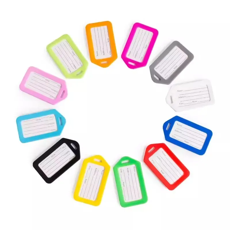 étiquettes de bagages de voyage portables avec carte d'identité, étiquettes d'embarquement en pvc diy, étiquettes nominatives pour valises, accessoires de voyage unisexes