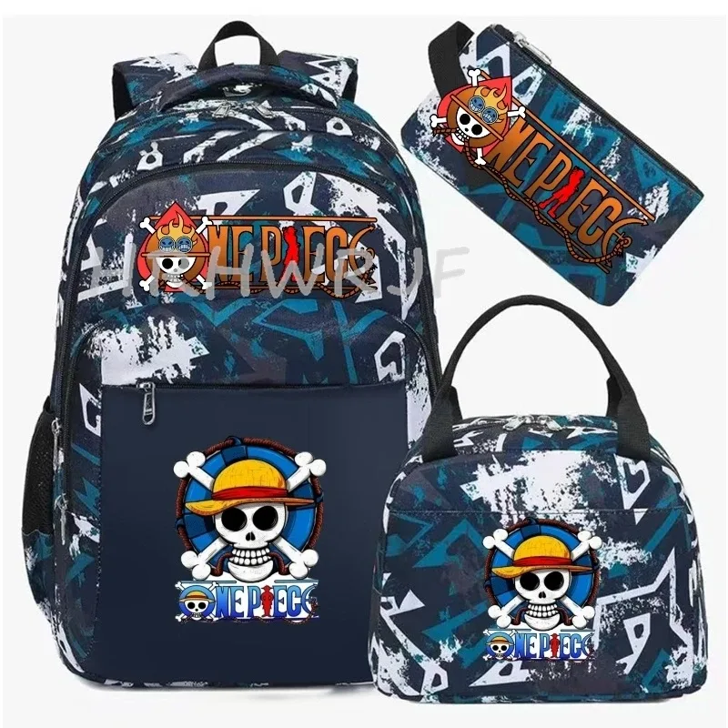 sac à dos one piece monkey d luffy camouflage, grand sac de voyage pour adolescents, sac d'école pour femmes et hommes, sac à dos décontracté pour ordinateur portable