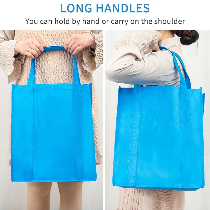 sac à provisions non tissé de grande capacité, sac fourre-tout pliable, sacs fourre-tout réutilisables, sac à main de voyage extérieur, pocommuniste de rangement