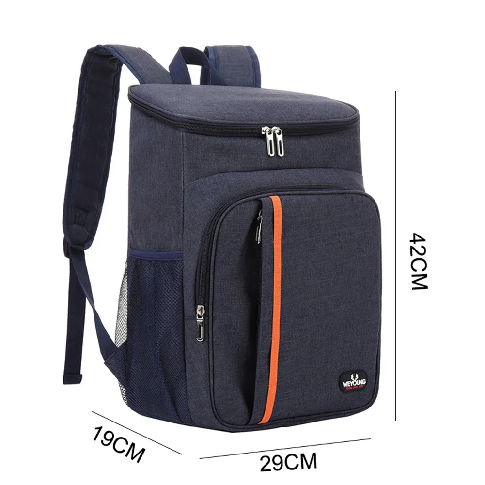grand sac à dos isotherme pour pique-nique, sac isotherme thermique, sac à bière de plage, sac à fermeture éclair, sacs à bento à clics de camping, 24l
