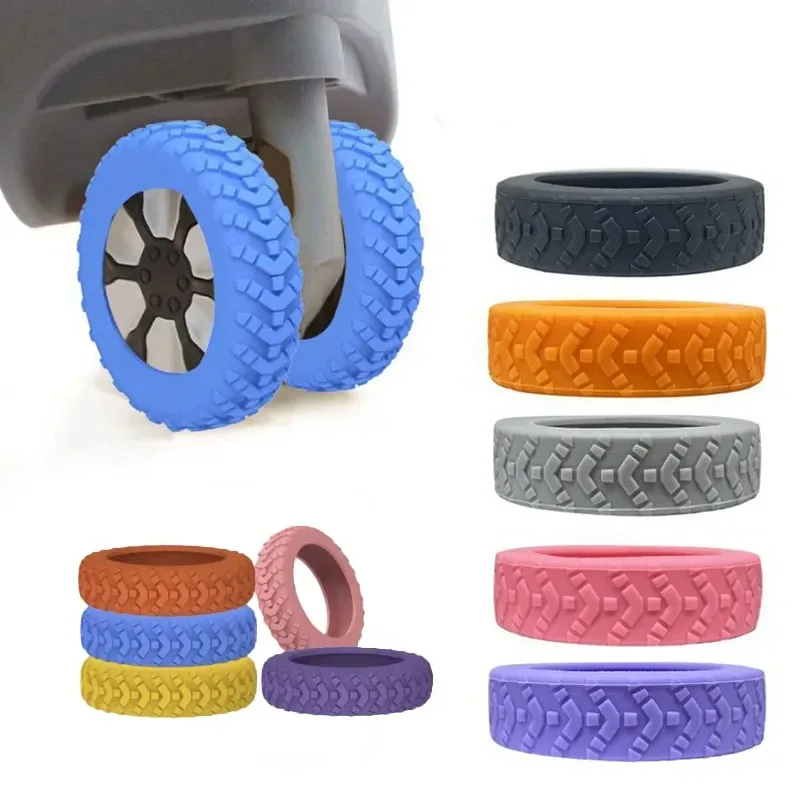 8 protections en silicone pour roulettes de valise, réduisant le bruit, pour bagages de voyage
