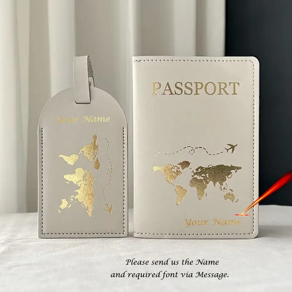 protege passport personalisé prenom avec étiquettes à bagages, couverture passeport personnalisé carte de l'ue, étui mignon, portefeuille de voyage, accessoires de voyage