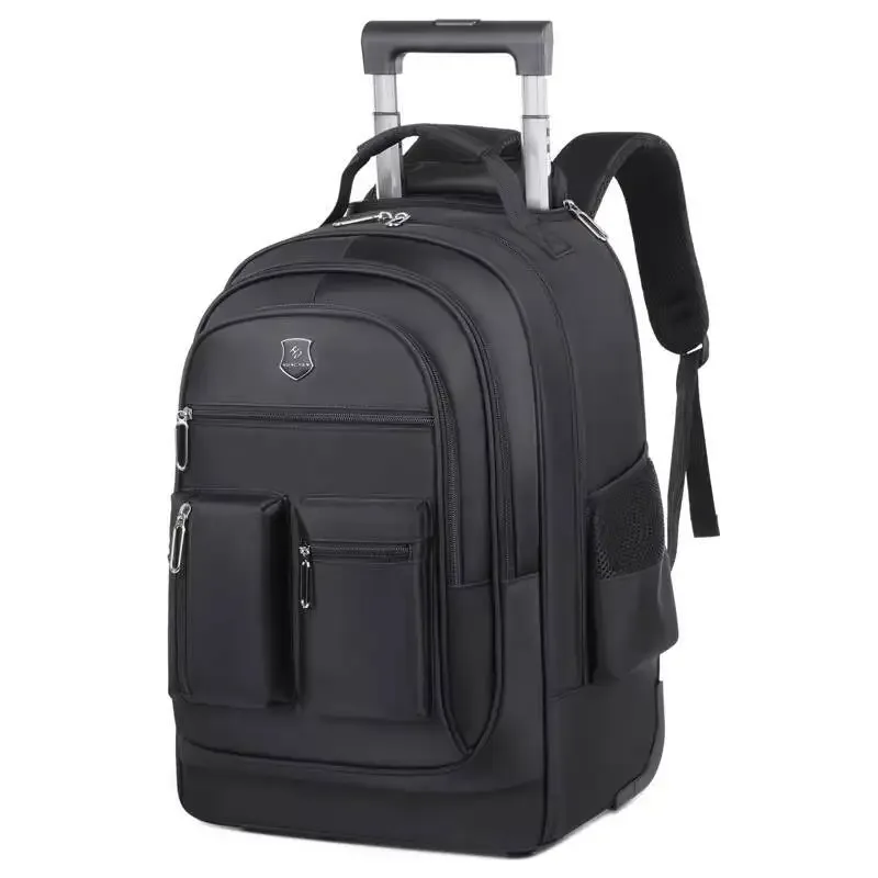 sac à dos de voyage à roulettes de grande capacité, tige de traction cachée, bagage de transport étanche, sac de voyage de week-end pour hommes, voyage d'affaires
