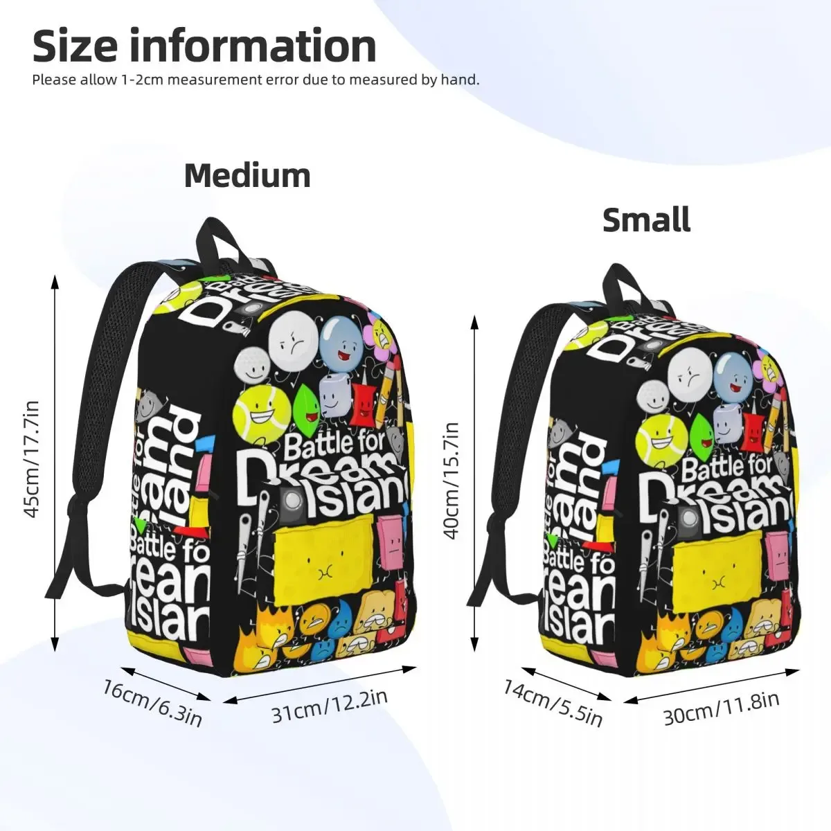 bfdi affiche étudiant sac à dos sac d'école randonnée voyage sac à dos pour hommes femmes mode bookbag sacs à bandoulière