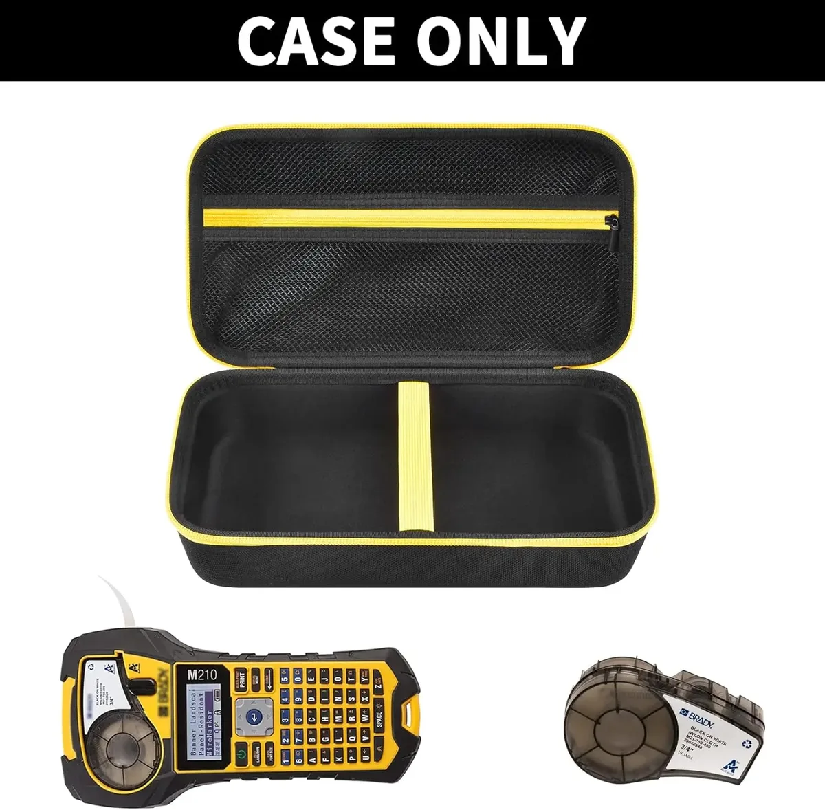 étui de transport rigide en eva compatible avec l'imprimante d'étiquettes portable brady m210 / bmp21-plus / m210-lab, sac de rangement portable
