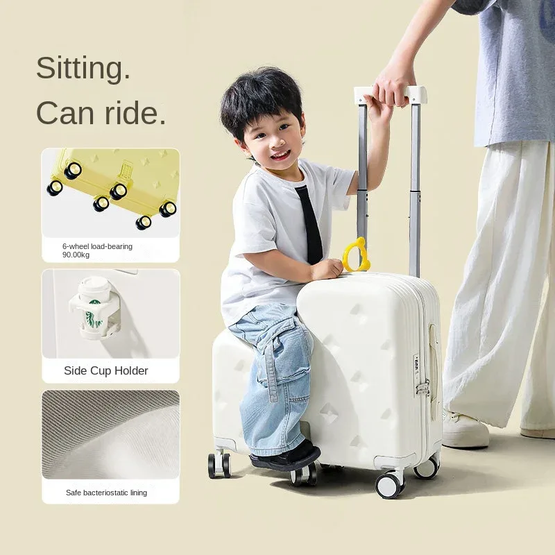 valise à roulettes 2-en-1 pour enfants, petite valise de cabine 18/20 pouces avec porte-gobelet pour garçons et filles, idéale pour les étudiants