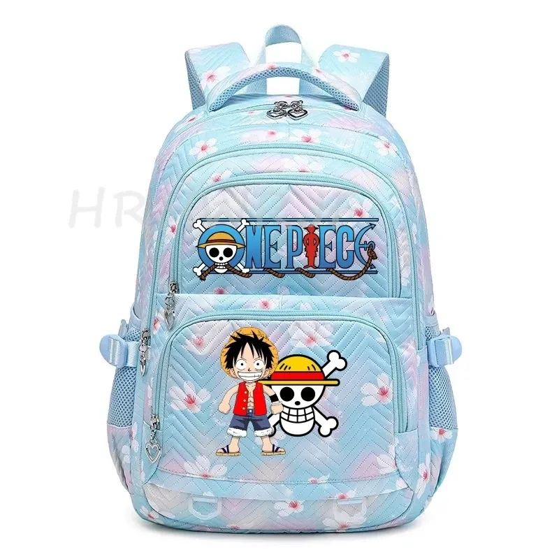 sacs à dos anime one piece légers avec fermoir, imprimé violet monkey d luffy, pour garçons et filles, grande capacité, pour adolescents, ordinateur portable, école, voyage, mochila